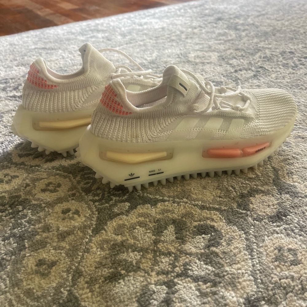 Adidas NMD S1 Knit Sneakers in White and Orange